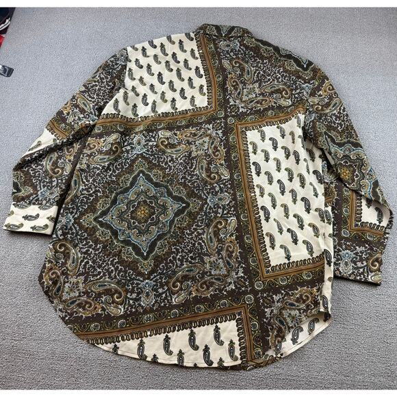 Y2K Emanuel Ungaro Liberté L Multicolor Paisley Pattern Button Down Shirt - Picture 2 of 9